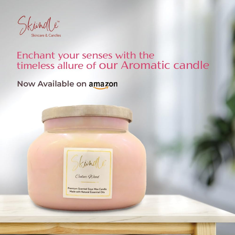 Cedar Wood Candle - Infused with The Earthy, Woody Scent of Cedar - 100% Natural Soy Wax, Long-Lasting Scent, Aromatherapy - Perfect for Home, Spa, and Meditation - Pink