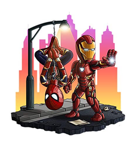 Sahaj Decor Spiderman with Ironman Sticker | Wall Sticker for Living Room -Bedroom - Office - Home Hall Decorative Stickers