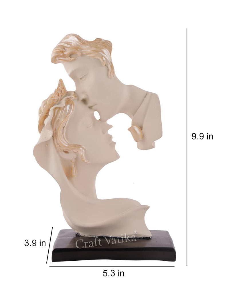 CraftVatika Human Face Couple Sculptures Showpieces Based on Modern Theme Abstract Design Art Figurines for Home Decor Living Room Decorative Display