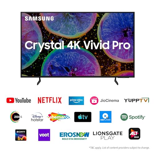 Samsung 138 cm (55 inches) D Series Crystal 4K Vivid Pro Ultra HD Smart LED TV UA55DUE77AKLXL (Black)