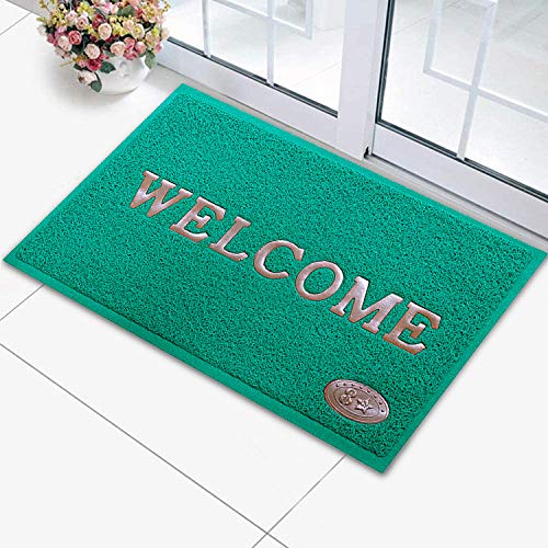 Kuber Industries Rubber Anti Slip Welcome Door Mat for Home Entrance, Office, Shop-KUBMART15368(Pack of 1, Green)