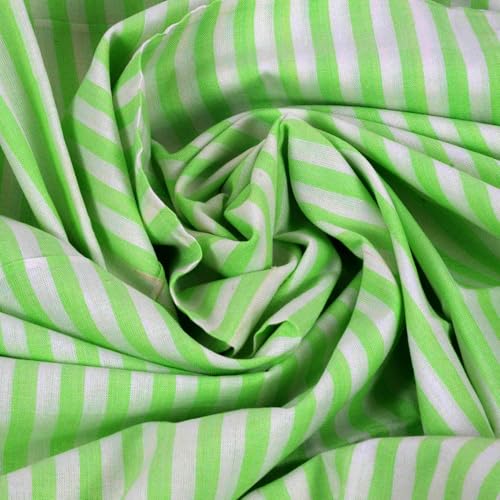 SilkXone Cotton Silky Soft Organic Bhagalpuri Dull chadar Blanket for All Season Blanket, (Green-White Stripe), Pack of 1 (7 No.)