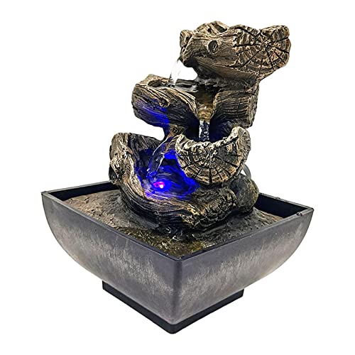 CALANDIS® Desktop Water Fountain Waterfall Resin Crafts Flowing Water for Garden Decor Style B'