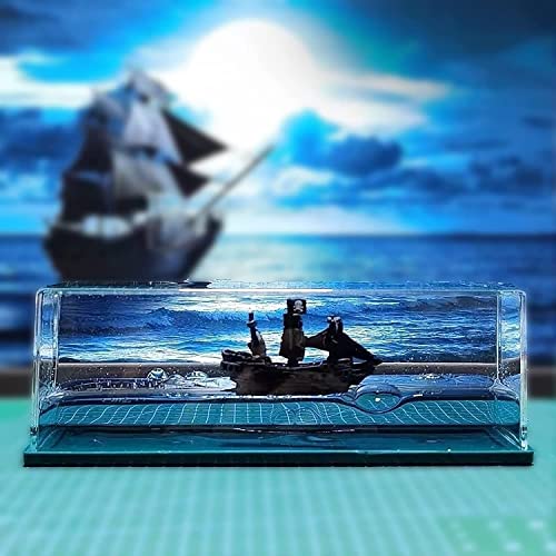 SOCHEP Soft Liquid Wave Cruise Ship Decoration, Pirate Cruise Ship That No Longer Sinks, for Car Dashboard Decorative Showpiece