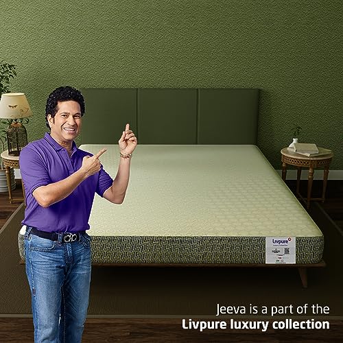 Livpure Smart Jeeva Natural Latex Foam Mattress | Plant Oil Based Foam with Citrus Frangrance | Durable | Ultra Soft | 6 Inch, King 78x72x6 (inches) with Removable Cotton Cover