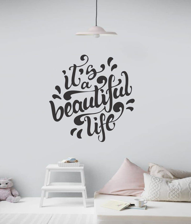 Decor Kraft It's Beautiful Life Wall Sticker & Decal,Size- 58 Cm X 46 Cm,Quotes