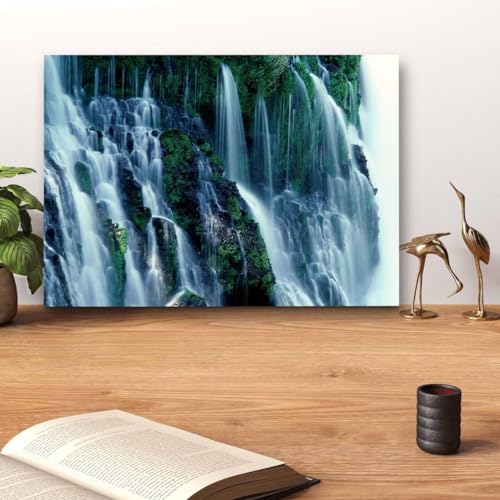 GADGETS WRAP Canvas Gallery Wrap Framed for Home Office Studio Living Room Decoration (14x11inch) - Waterfall Hill