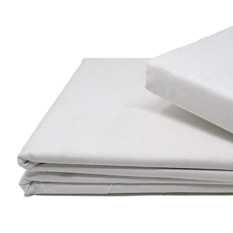 BD Weaves Cotton Solid/Plain White Bedsheet For Single Bed