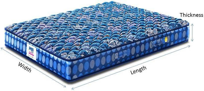 peps Springkoil Bonnell 8-inch King Size Spring Mattress (Dark Blue, 72x72x08) with Two Free Pillow