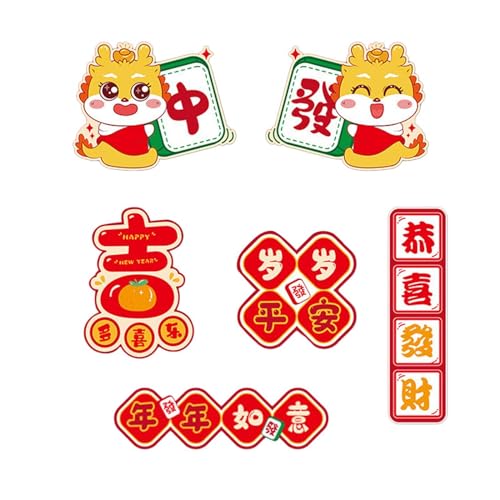 CALANDIS® 6X Chinese New Year Refrigerator Magnets Ornament for Cabinet Door Holiday | 6 Fridge Magnets