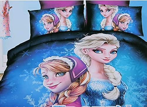 Riftree Glace Cotton Kids Favourite Character Cartoon Print Double bedsheet with 2 Pillow Covers - F0