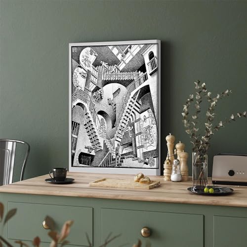 GADGETS WRAP Canvas Gallery Wrap Framed for Home Office Studio Living Room Decoration (11x17inch) - Escher 131