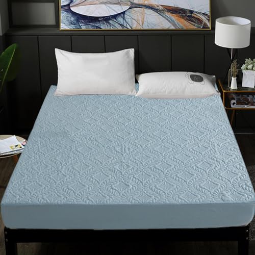 SECRET DESIRE Bed Protector Cover Soft Bedding Machine Washable Bedroom Twin Fitted Sheets Blue