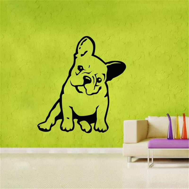 GADGETS WRAP Vinyl Wall Decal Sticker Cute Bulldog Melancholy Dog Vinyl Wall Sticker