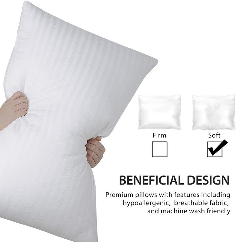 Pillows King Size 2 Pack Hotel Pillow Down Alternative Fiber Fill Bed Pillow for Sleeping P16-20X30