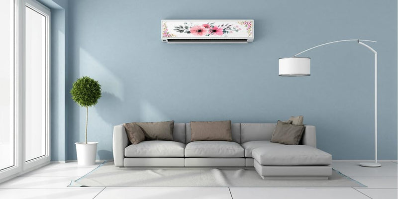 Anita Enterprises AC Sticker Wall Sticker Split Ac Stickers Air Conditioner Sticker Flower Sticker (Size: 22 x 91 cm)