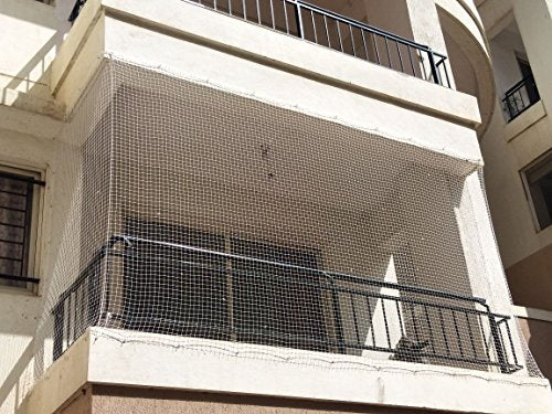 AMZ Sports Nets Anti Bird Net for Balcony (Protection NET) (Pigeon)(Monkey) White (10x20)