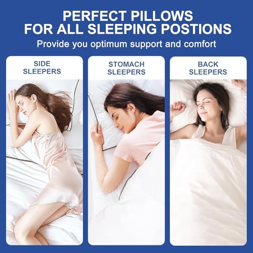 SIROKI BOND Pure Microfiber Sleeping Pillow | Microfiber Bed White Pillow | Soft and Fluffy | Adjustable Height | Set of 1 | White and Grey (27 x 17 Inches) (2, Standard)