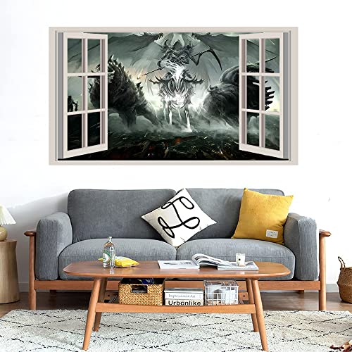 GADGETS WRAP Printed Wall Decal Sticker Fake Window Style Decal (90cm x 50cm) - smierc rydwan czlowiek