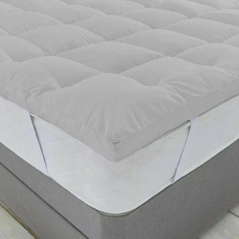 Jaipur Linen 800GSM Hollow Fibre Mattress Padding/Topper for 5 Star Hotel Feel- Grey-Twin Size Bed-48 Inch X 78 Inch