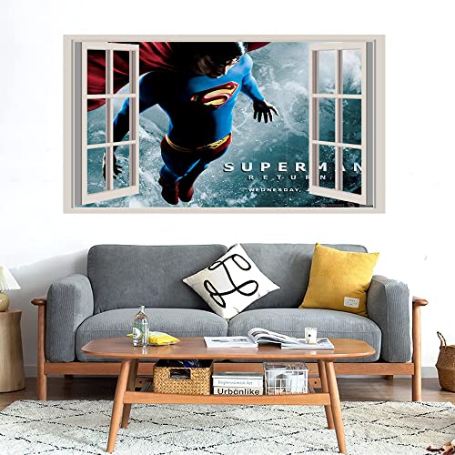 GADGETS WRAP Printed Wall Decal Sticker Fake Window Style Decal (90cm x 50cm) - Superman Return