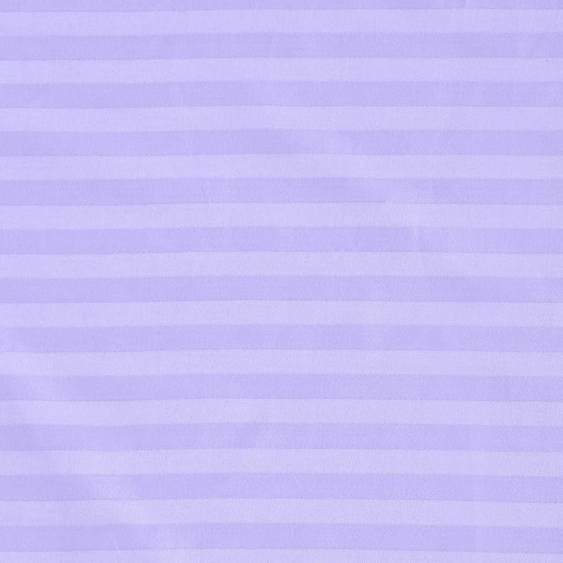 Naksh Elastic Fitted Bedsheets King Size 78 x 72 Inch, 210 TC Stripes Pure Cotton, Lavender | 1 King Size Bedsheet with Elastic Fitted and 2 Pillow Covers