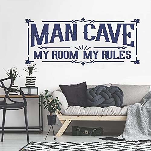 GADGETS WRAP Vinyl Decal Sticker Man Cave Room Rules Blue (Item Finish Size : 132cm x 56cm)