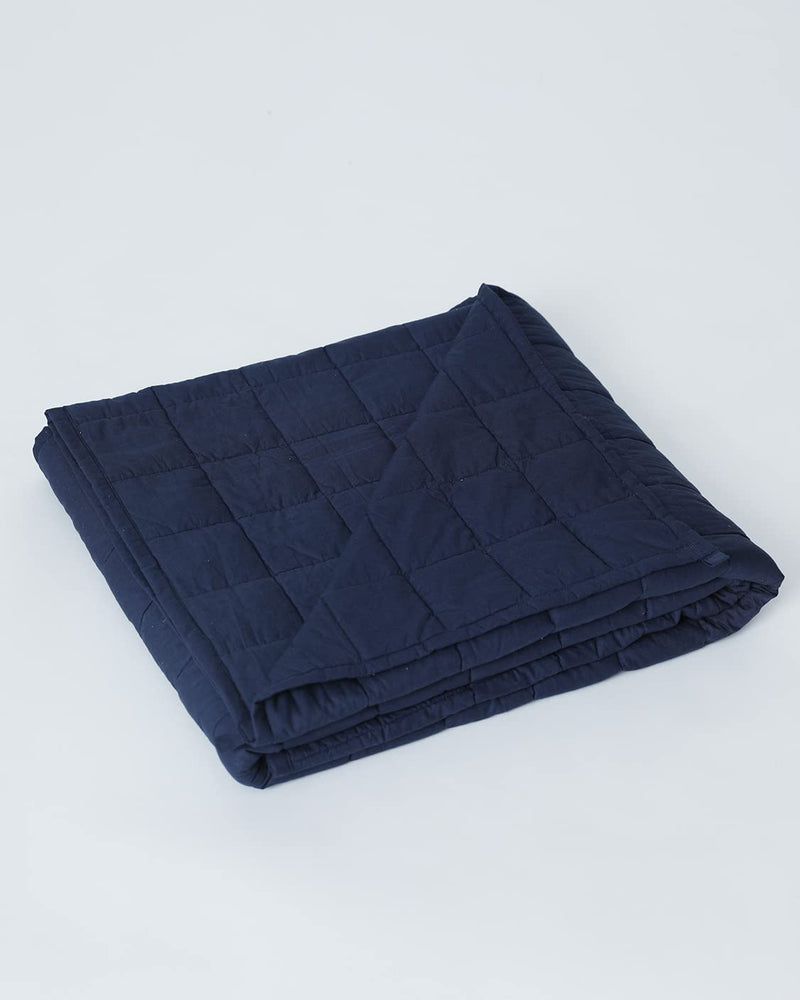 Tucked In | All Season Blanket | Indigo - Cotton Weighted Blanket | Cotton Material Filled with High Density Glass Beads | Anxiety Blanket | Standard Size (50" x 75")