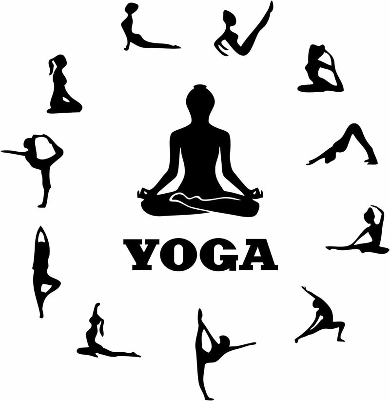 GADGETS WRAP Home Decor Yoga Posture Wall Decal Vinyl Art Yoga Meditation Wall Sticker for Bedroom Removable Living Room Studio