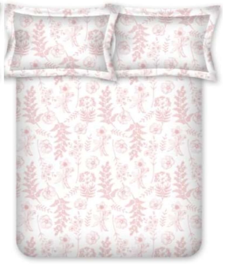 Bombay Dyeing King Size Cotton Bedsheet, 164 TC, Size:274 x 274 cm, Floral Print, Pink 3