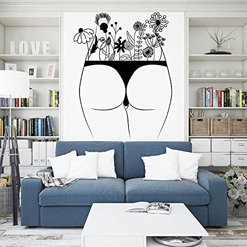 GADGETS WRAP Vinyl Decal Sticker Flower Sexy Girl Butt Nude (Item Finish Size : 71cm x 56cm)