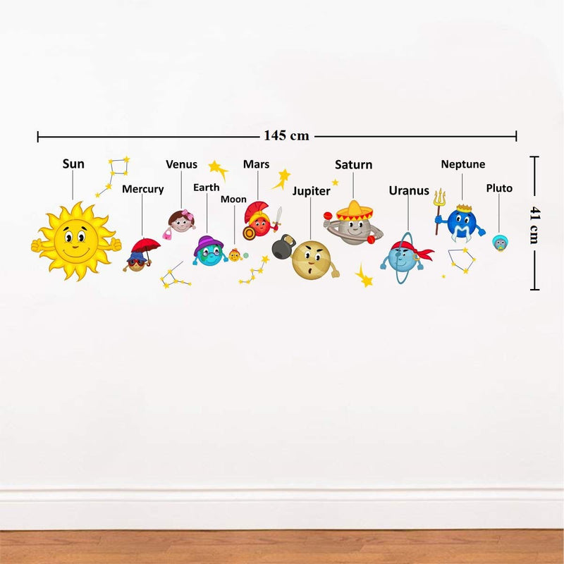 Asmi Collections Solar System Wall Stickers for Kids