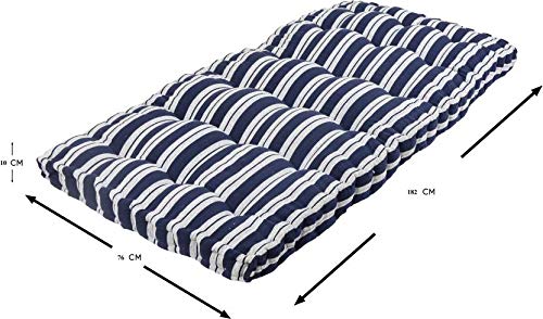 Blue & White 4 inch Single Mattress with Border(IRA)