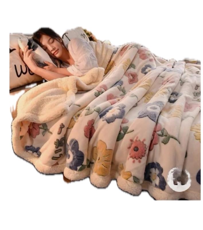 ELSTONE HOME with Device Super Soft Luxury Mink Blanket Luxury Style 2 Play Double Bed Blankets Pack Of 1-Cream