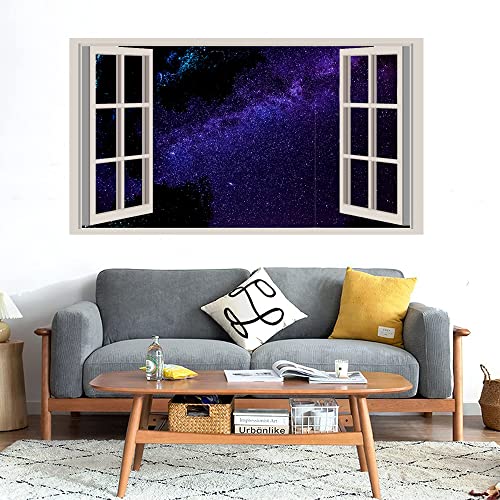 GADGETS WRAP Printed Wall Decal Sticker Fake Window Style Decal (90cm x 50cm) - Sky of Stars