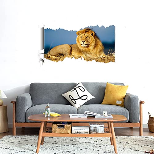 GADGETS WRAP Printed Wall Decal Sticker Scratched Paper Style Wall Decal (90cm x 50cm) - Lion Stare