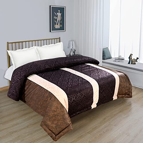 Home Stylish Soft Microfiber Double Bed Quilt/Razai for Heavy Winter Double Bed (90x100 inch) Coffee &Beige