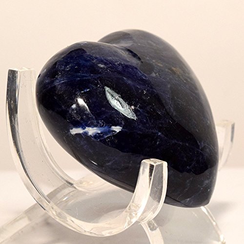 45mm Deep Blue Sodalite Heart Polished Natural Palm Crystal Quartz Mineral Love Stone Heart - Africa (1PC)