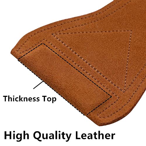 OLAHRAGA Leather Weight Lifting Hand Grips with Wrist Support - Perfect Palm Protection Gloves for Crossfit, Gymnastics, Pull ups, Deadlifts, Gym Workout and Weightlifting for Men and Women (Brown)