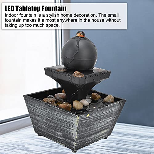 USB Desktop Fountain, Lightweight LED Tabletop Fountain Fashion 3V with Stones for Office for Bedroom for Living Room