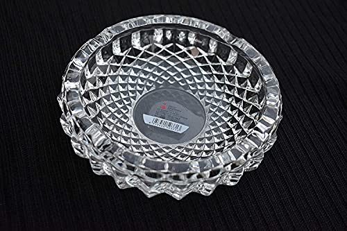 Eversky 01 Handicraft Crystal Round Ashtray with Attractive Pattern | Best for Home Decor Office Table Decor | 13cm