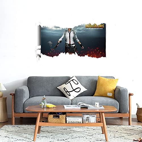 GADGETS WRAP Printed Wall Decal Sticker Scratched Paper Style Wall Decal (90cm x 50cm) - PUBG Girl1