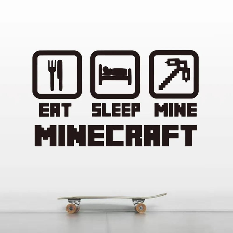 GADGETS WRAP Wall Decal Vinyl Sticker Eat Sleep Mine for Office Home Wall Decoration