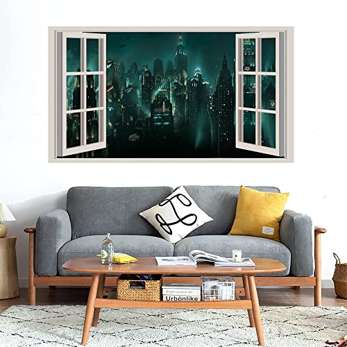 GADGETS WRAP Printed Wall Decal Sticker Fake Window Style Decal (90cm x 50cm) - Shock Rapture