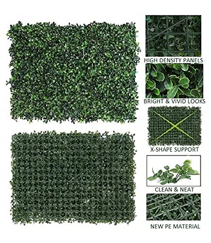 BeautifulWalls Artificial Wall Grass for Home Decoration (8 Pieces) I Grass Mat for Wall I Vertical Garden Artificial Wall Plants (Dark Green, 60Cm X 40Cm X 3Cm, Pack of 8)