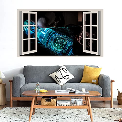 GADGETS WRAP Printed Wall Decal Sticker Fake Window Style Decal (90cm x 50cm) - Glowing Bottle