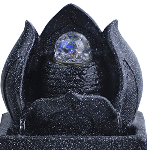 CALANDIS Resin Waterfall Fountain Flowing Water Ornament for Table Top Entryway Decor