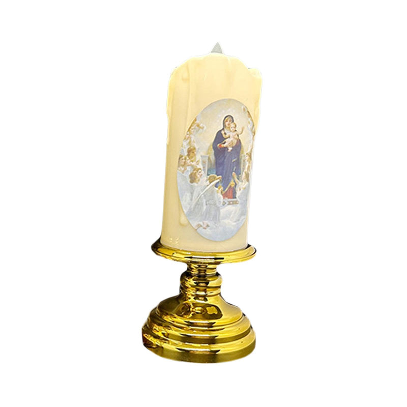 ATORSE® Flameless Electronic Candles Lamp LED Prayer for Larterns Wedding Decoration holy family