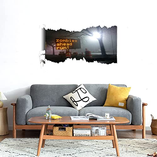 GADGETS WRAP Printed Wall Decal Sticker Scratched Paper Style Wall Decal (90cm x 50cm) - Zombies Ahead