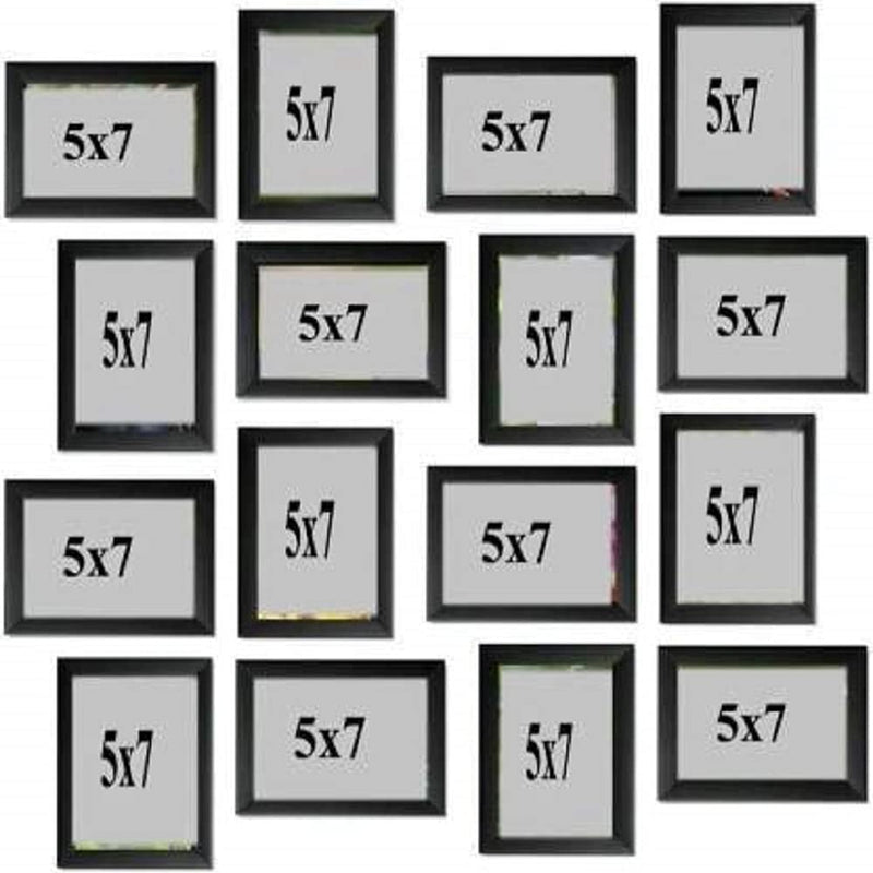 Jacky Collage Photo Frames Set of 16,Wall Hanging 7X5 INCH (Black),